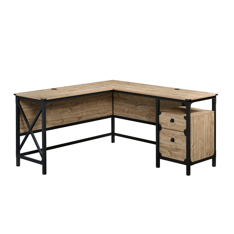 L-Shaped Desk, Brown finish