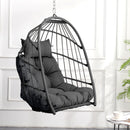 Outdoor garden rattan egg swing chair hanging chair PE hanging chair  gray
