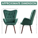 Velvet Accent Chair with Solid Wood Legs- Green