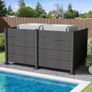 50' W x 49' H Outdoor Privacy Screen, Air Conditioner Fence, All-Weather Vinyl Privacy Fence Screens with Aluminum Posts, 4 Panels, Dark Grey