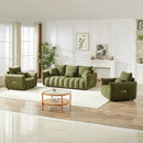 3 Seater + 1 Seater +1 Seater, Combo Sofa Modern Living Room Sofa, Teddy Sofa, Wooden Frame, 5 Cushions, Apartment Sofa Furniture