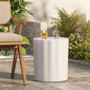 Outdoor LightWeight Concrete Side Table,Antique White End Talbe