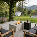 U_STYLE 2-Piece Fire Pit Set: 41.9' Propane Fire Pit (40,000 BTU) with Burner & Lava Rocks and  15.75' MGO Tank Cover Table for 20 lb Tank, Waterproof Cover, for Patio & Backyard