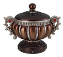 11.5' Tall' Delicata' Decorative Jewelry Box, Reddish Bronze with Silver Accents