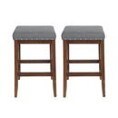 Upholstered Bar Stool with Nailhead Trim and X-Frame Design, Set of 2, Charcoal