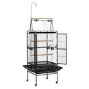 Bird Cage, 32.7 x 31.1 x 82.7 inch, Open Flat Top, Wrought Iron Bird Flight Cage with Perches, Slide-Out Tray, Plastic Feeders, for Cockatiel, Monk Parakeet, Amazon Parrot, African Grey Parrot
