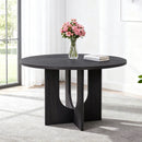 Modern Round Dining Table for 4, Farmhouse 47.3 inch Round Dining Table for Kitchen, Dining Room, Living Room, Antique Black
