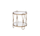Zekera Mirrored & Champagne Finish End Table