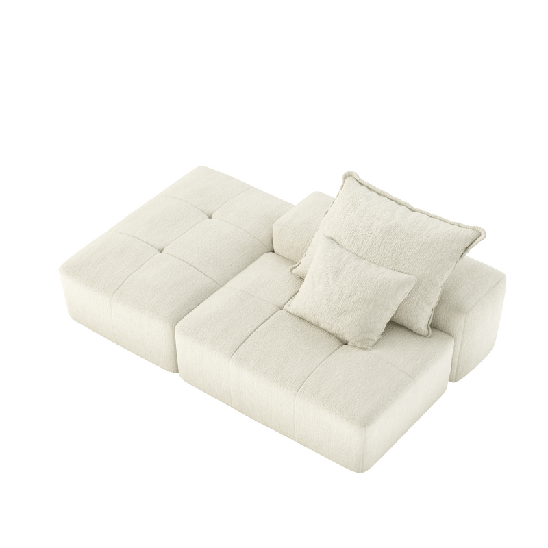Modern Oversized Modular Sectional Sofa,Sparkling Chenille Fabric Soft Cushion Sofa with 2 Pillows,DIY Combination Tufted Sofa,No Assembly Required