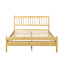 Traditional Style Queen Size Bed with Headboard and Footboard, Pinewood Bed with Strengthened Bed Frame ,Walnut 
,Natural