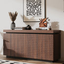 Sideboard Buffet Cabinet,Modern Accent Storage Sideboard, Luxurious Floor Cabinet Buffet with Freestanding Anti Dumping for Kitchen, Living Room, Entryway, Hallway,58.3' Wide 4-Door Sideboard(Brown)