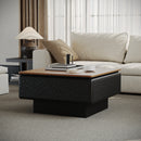 31 inchs Lift Top Coffee Table for Living Room,Mid Century Modern Coffee Table with Hidden Storage,Square Center Table, Black and Brown Top