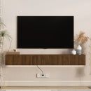 oating TV Stand Wall Mounted with 16 Color LEDs,69' Modern TV Stand, Floating TV Cabinet Entertainment Center for 55 60 65 Inch TV