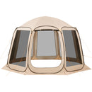 Screen House Tent, 12 x 11 ft, 10-12 Person Pop Up Screen Tent, Portable Screened in Canopy with Carry Bag, Netting Sides, Ground Stakes, for Garden, Patio, Backyard, Outdoor Activities, Beige