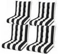 Outdoor Chair Cushions Set of 8, 19 x 19 x 4 Inch Tufted Seat Cushions with Ties, Waterproof Patio Chair Pads for Dining Chairs, Garden & Outdoor Furniture-Black/White Striped