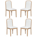 TREXM Vintage Style Dining Chair Set with 4 Upholstered Chairs for Dining Room and Living Room (Natural Wood Wash)