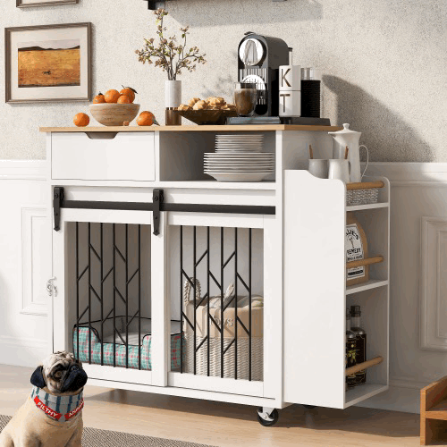 Furniture Style Dog Crate  Kitchen Island End Table Pet Friendly Furniture