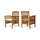 CASA Rustic Dining Chair Set with Cushions, Acacia Wood, Brown, 2PCS