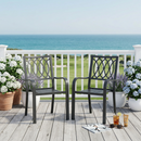 Chair 2 - Heavy-Duty Metal Chair 350LB Capacity, Ergonomic Breathable Patio Chair - 30 Min Assembly, All-Weather Metal Frame for Indoor Outdoor Use, Picnic, BBQ, Party & Camping