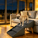 2-in-1 Dog Stairs for Bed and Couch 19.69' Foldable Dog Ramp for Couch 4 Pet Steps  & Ottoman for Small Dogs, Grey