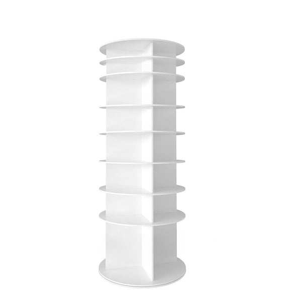8-Tier Rotating Shoe Rack Tower, 360-degree Spinning Shoe Organizer and Storage Carousel for Closet or Entryway, White
