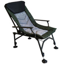 Camping Lounge Chair, Portable Folding Reclining Camping Chair with Adjustable backrest for Indoor and Outdoor Camping Beach Hiking Fishing, Green and Black.