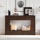 55' Modern Slatted Console Table, Narrow Entryway Table for Living Room or Hallway