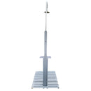 Outdoor Garden Pool Shower with Chassis Board, Cooling Solution, Gray Solid Wood, 25.59 x 29.53 x 86.61 inches