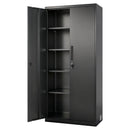Metal Storage Cabinet, 68.9 in Lockable Steel Garage Cabinet with 4 Adjustable Shelves, 2 Magnetic Doors, 2 Keys, 5 Tiers Tool Storage for Pantry, Warehouse, Basement, Laundry, Office, Black