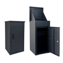 Package Delivery Box for Outside,  Cold-Rolled Steel Delivery Box for Packages & Mails, Anti-Theft Lockable Large Mailbox for Porch, House, Curbside, Black