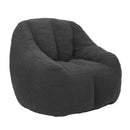 Comfy Bean Bag Chair with Memory Foam Filler – Tufted Soft Stuffed Bean Bag Sofa for Dorm, Apartment, or Living Room – Dark Gray