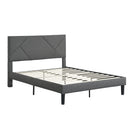 Modern Queen Upholstered Platform Bed Frame with Wood Slat Support, Easy Assembly in Grey Linen