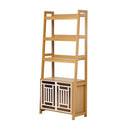 Modern Furniture Style 2 IN 1 Pet Friendly Dog Crate Ladder Bookcase in Ancient Oak MDF and Steel