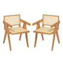 Chic Chandigarh Arm Dining Chair Set, Set of 2,Natural Rattan