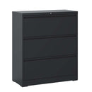 3 Drawer Lateral File Cabinet, 35.4 Inch Wide Metal Filing Cabinet, Locking Heavy Duty File Cabinet for Home Office, Anti-Tip Safety Interlock, Vertical Storage for Letter/Legal/A4 Files, Black
