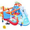 9 in1 Inflatable Slide Water Park Jump Area Dual Slides Climbing Wall  Anchor Ring Toss Basketball Hoop Dual Water Guns Shallow and Bathing Poolsfor Kids