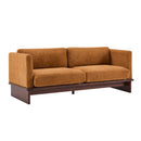 77 in. Square Arm Modern 3 Seater Boucle Sofa Upholstered Couch with Solid Wood Base, Nomad