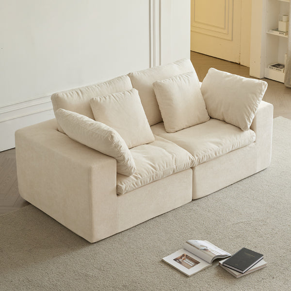 Modular Sectional Sofa, Compressed Sectional Sofa Modern Minimalist Style Corduroy Couch, Sleeper Sofa for Living Room, Bedroom, Comfy Compressed Sofa Couch Space-Efficient Design