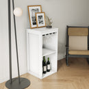 WHITE color modular wine bar Cabinet with Storage Shelves for Dining Room