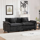 Wider Armrest LoveSeat (Ottoman is not included), Modern Sectional Couch, for Living Room Bedroom and Apartment, Comfy Double Layer Upholstered Seat Cushion, Breathable Chenille Fabric, Black,SW5042BK
