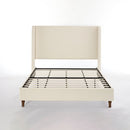 Harper Tall Headboard Upholstered Bed in Ivory Boucle with Elegant Simplicity, 54' High, No Box Spring Needed, Easy Assembly, California King Size
