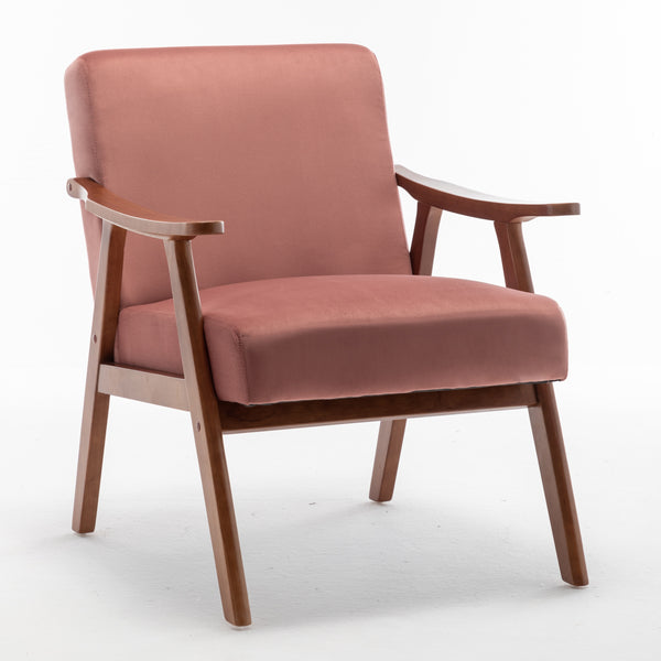Mid-Century Modern Wingback Accent Chair with Solid Wood Frame and Extra-Thick Backrest – Lounge Chair for Living Room, Bedroom, or Reading Room