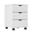 Farini 3-Drawer Vertical Filing Cabinet Rolling Wood Mobile File Cabinets Under Desk for Home Office with Casters (White, Fully Assembled)