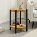 Transitional Style 1pc Round End Table Open Bottom Shelf Oak Finish Living Room Furniture