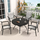 5 Pieces Patio Dining Set, Patio Furniture Set of 4 Patio Stackable Dining Chairs and 40.6' Outdoor Metal Round Table