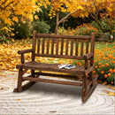 Backyard Loveseat,Wooden Rocking Chair,Garden Rocking Bench