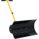 Snow Shovel with Wheels, Snow Pusher, Cushioned Adjustable Angle Handle Snow Removal Tool, 29' Blade, 10' Wheels,yellow color