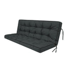 3 Seater Outdoor Porch Swing Cushion with Backrest, 5 Inch Thick Waterproof Replacement Cushion in Dull Grey, Polyester Blend for Garden & Backyard Furniture