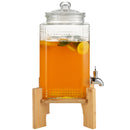 Beverage Dispenser, 1.5 Gallon Drink Dispensers for Parties, 2PC,Glass Juice Dispenser with Stand, Stainless Steel Spigot, Iced Tea Lemonade Juice Water Dispenser, for Restaurants, Hotels, Parti