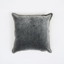 Stonewashed Cotton Velvet Throw Pillow with Decorative Handstiched Edges-19X19'